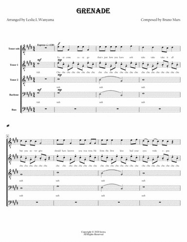 Grenade (arr. Leslie wanyama)