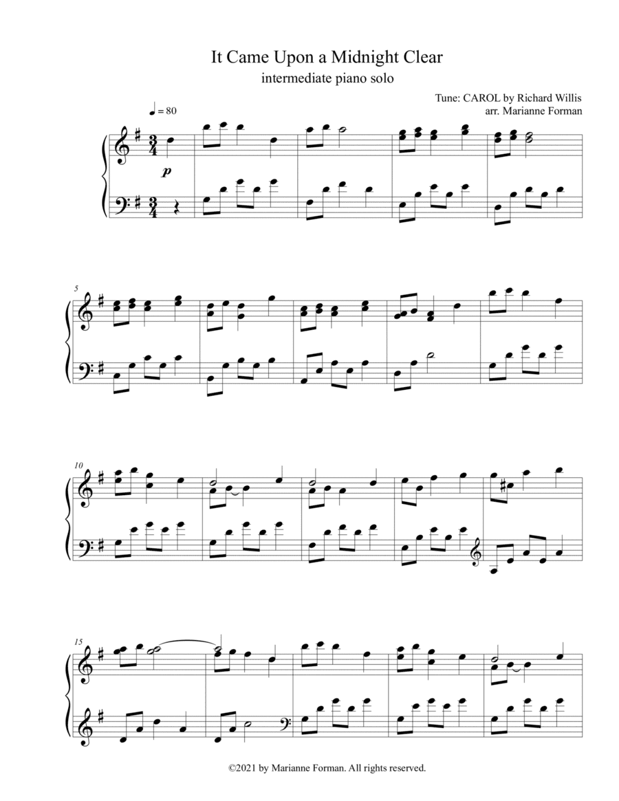 It Came Upon a Midnight Clear (arr. Marianne Forman)
