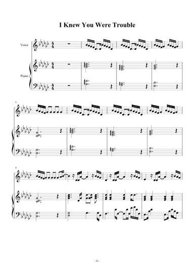 I Knew You Were Trouble (arr. Taylor Swift)