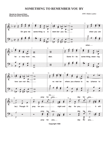 something to remember you by (arr. Walter Latzko)
