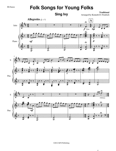 Folk Songs for Young Folks, Vol. 1 - alto sax and piano (arr. Kenneth D. Friedrich)