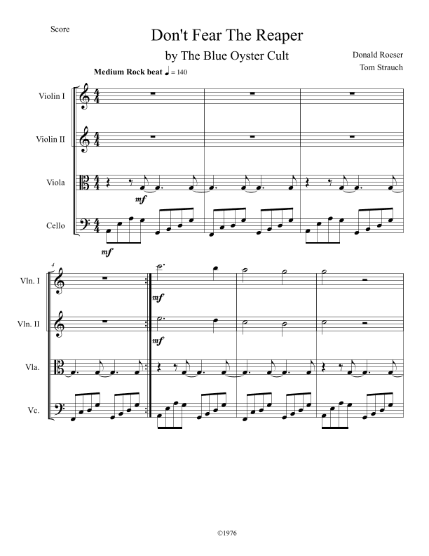 Don't Fear The Reaper (arr. Tom Strauch)