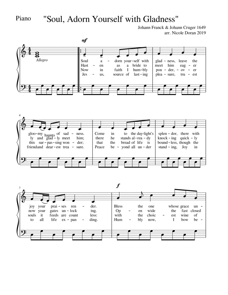 Soul Adorn Yourself With Gladness (arr. Nicole Doran)