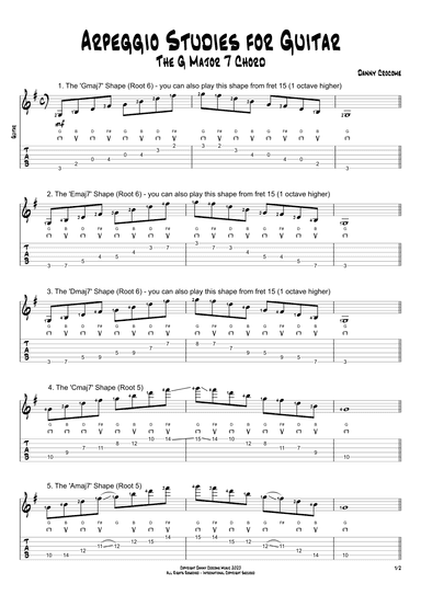 Arpeggio Studies for Guitar - The G Major 7 Chord