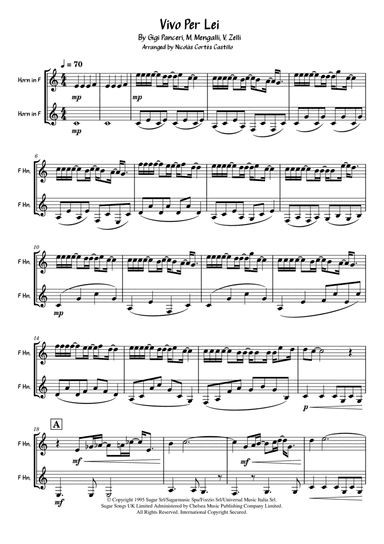 Vivo Per Lei (arr. Nicolás Cortés Castillo)