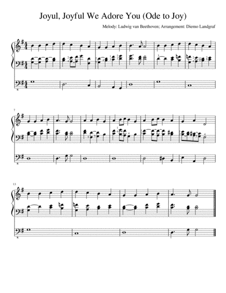 Ode to Joy / Joyful, Joyful We Adore You (arr. Diemo Landgraf)