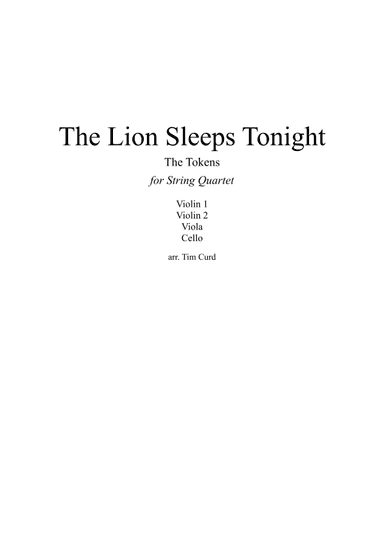 The Lion Sleeps Tonight (arr. Tim Curd)