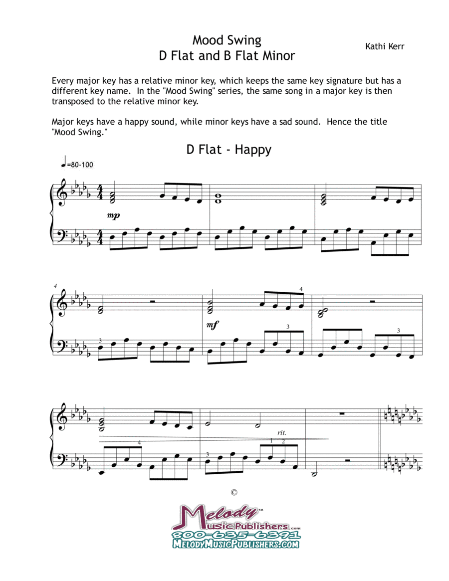 Mood Swing in D Flat and B Flat Minor