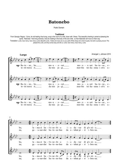 Batonebo  (Arr. LJohnson) (arr. Leanne Johnson)