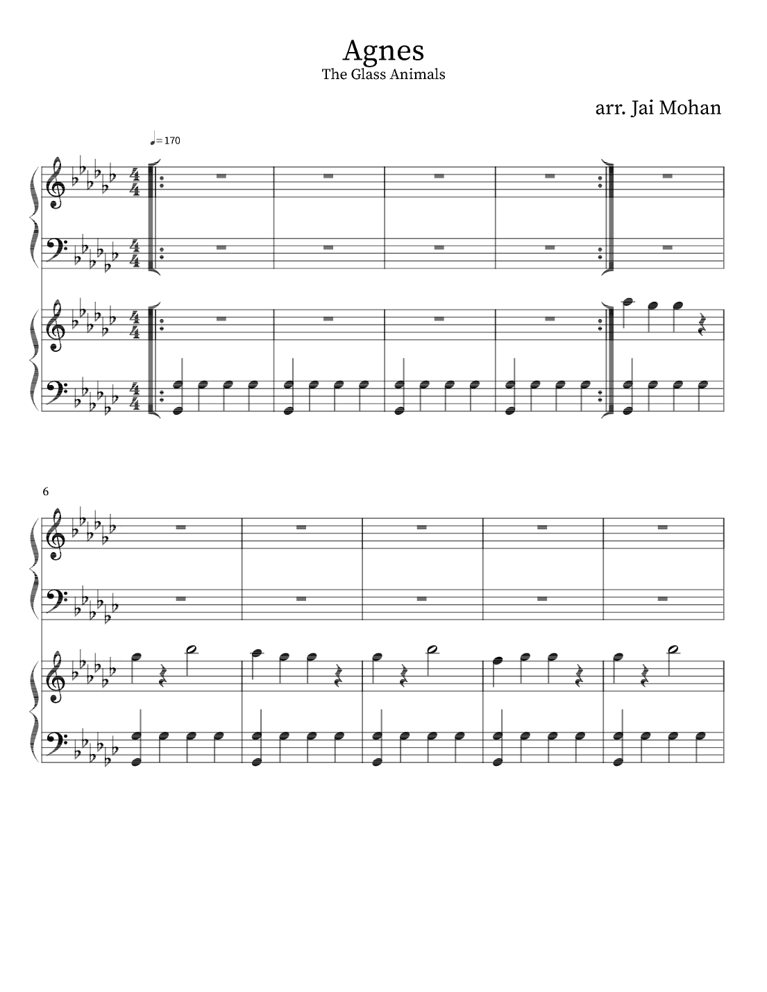 Agnes (arr. Jai Mohan)