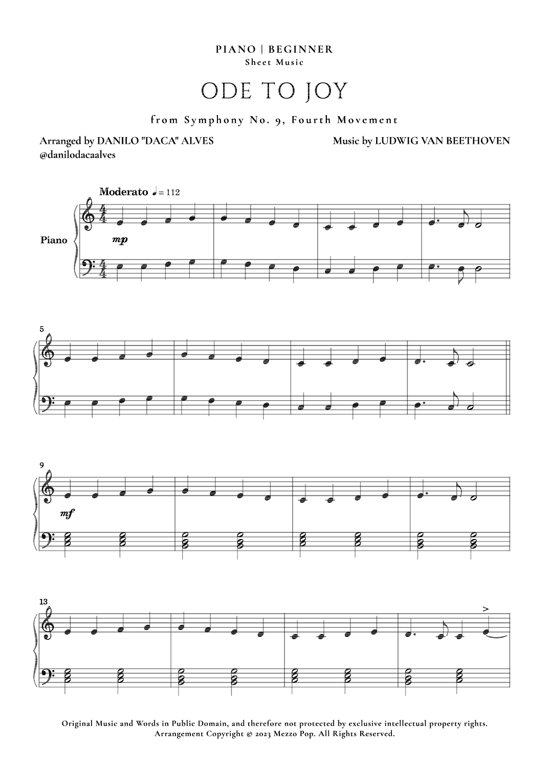 Ode To Joy (arr. Danilo "Daca" Alves)