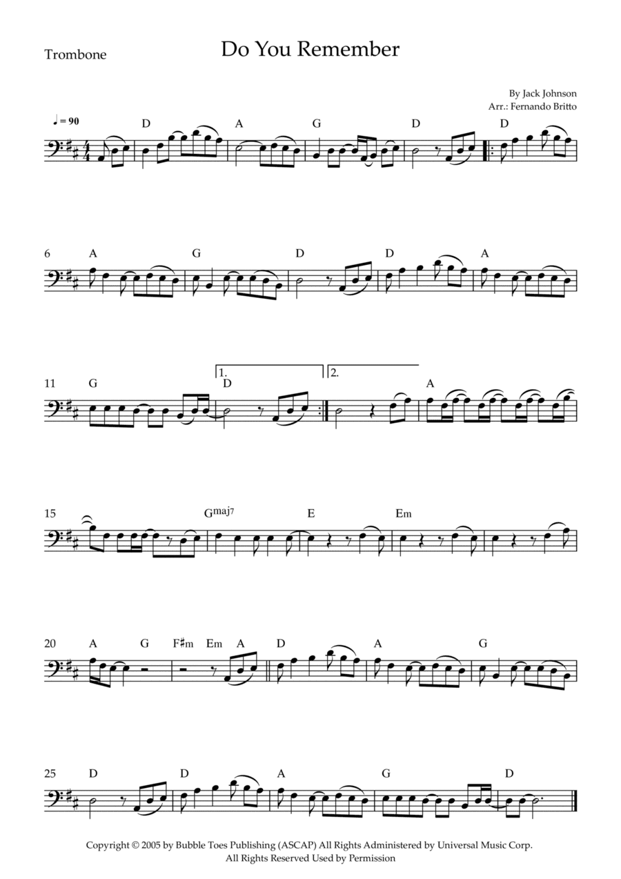 Do You Remember (arr. Fernando Britto)