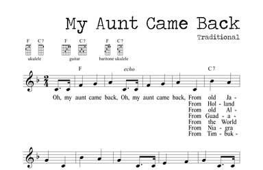 My Aunt Came Back (arr. M. Ryan Taylor)