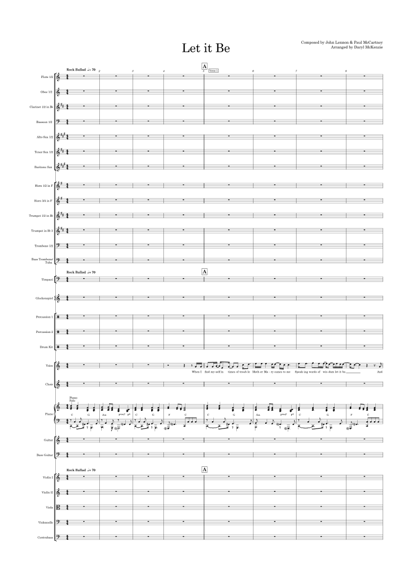 Let It Be (arr. Daryl McKenzie)
