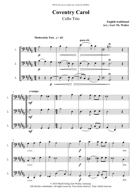 Coventry Carol (arr. Gert Th. Walter)