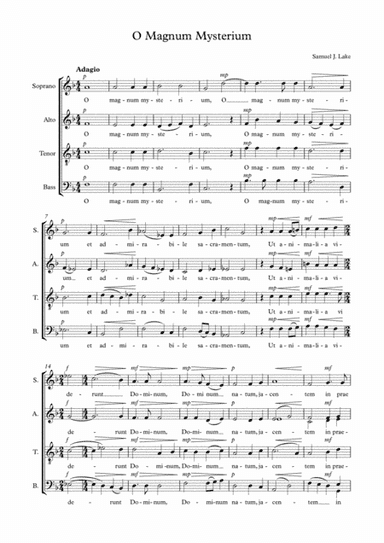 O Magnum Mysterium - SATB