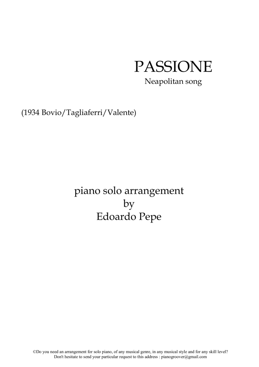 Passione (Neapolitan song) (arr. Edoardo Pepe)