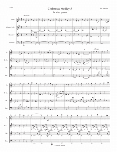 Christmas Medley 5 for wind quartet (arr. Bill Malcolm)
