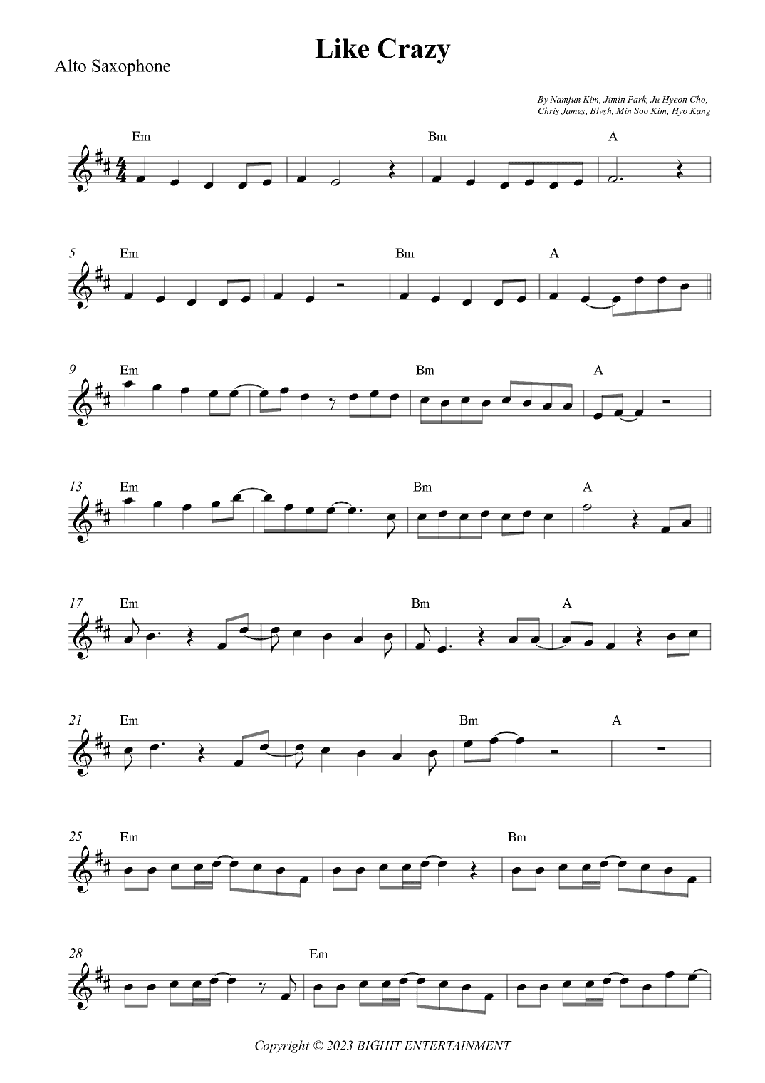 Like Crazy (arr. Wesley S. SIlva)