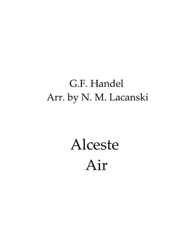Alceste Air (Easy) (arr. Nick Lacanski)