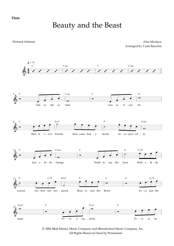 Beauty And The Beast (arr. Cadu Barcelos)