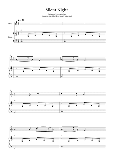 Silent Night (Stille Nacht) (arr. Henrique F Mangoni)