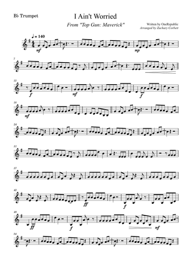 I Ain't Worried (arr. Zachary Corbett)