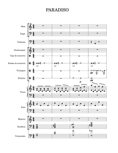 Paradise intro - Score Only
