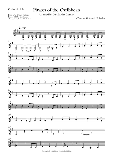 Pirates Of The Caribbean (arr. Davi Rocha Campos)
