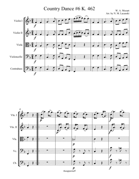 Country Dance K. 462 #6 (arr. Nick Lacanski)