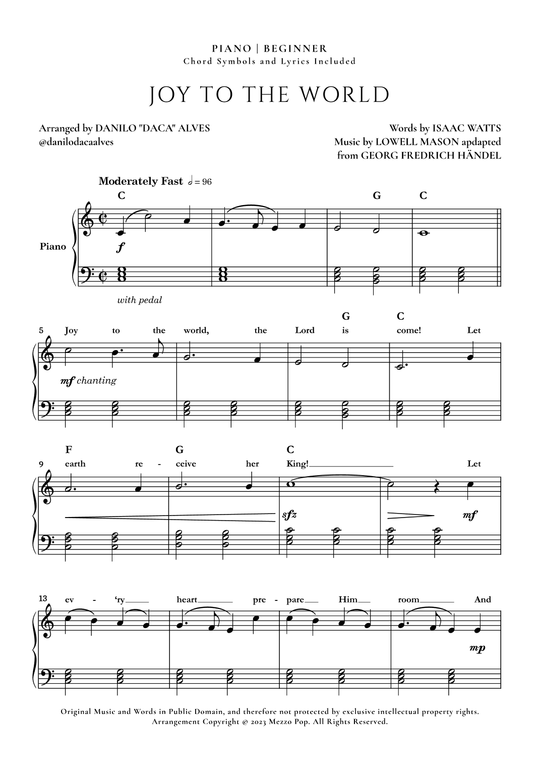 Joy to the World (arr. Danilo "Daca" Alves)