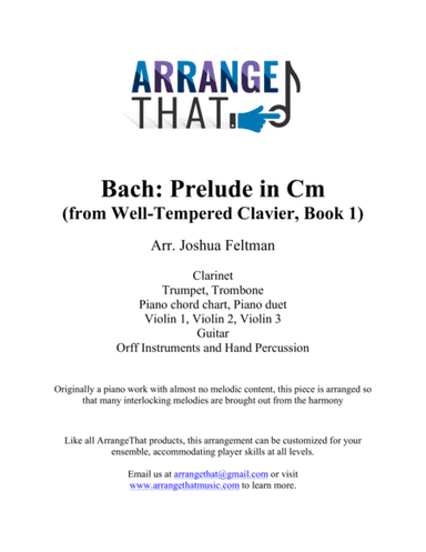 Bach: Prelude from WTC Book 1 in C minor (arr. Joshua Feltman)
