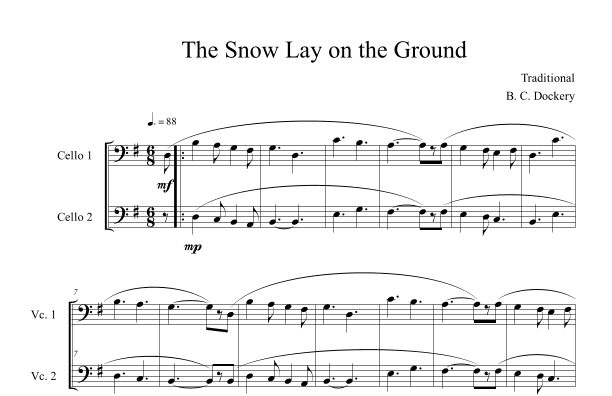 The Snow Lay on the Ground (Cello Duet) (arr. B. C. Dockery)