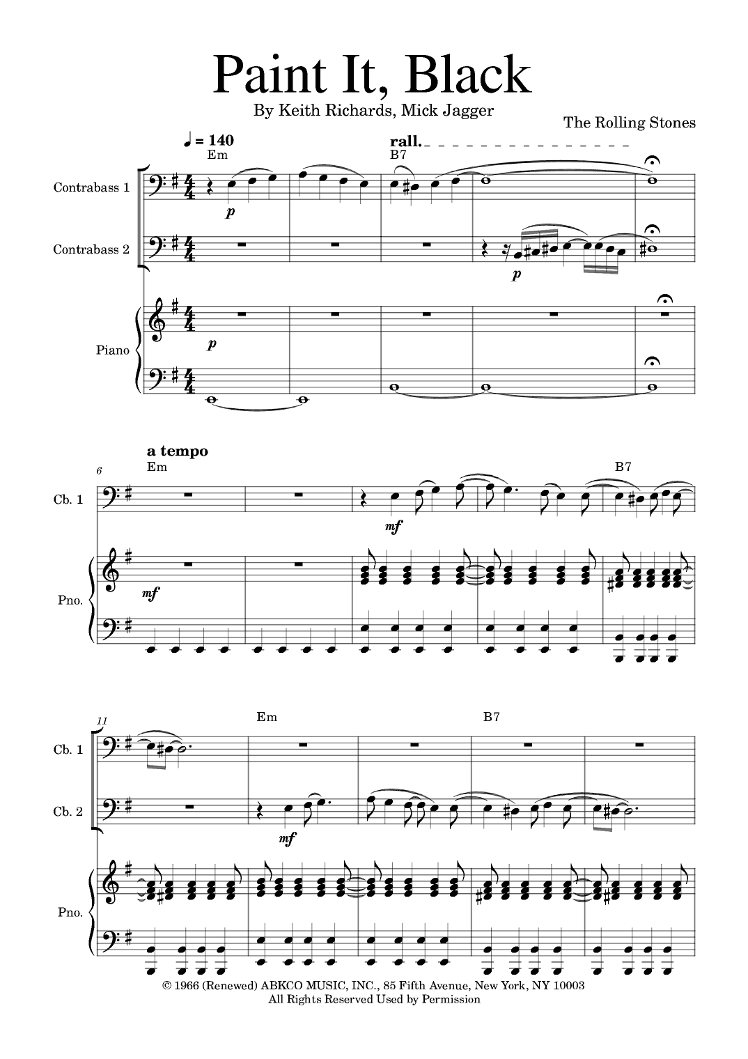 Paint It, Black (arr. Golden Skull Editions)