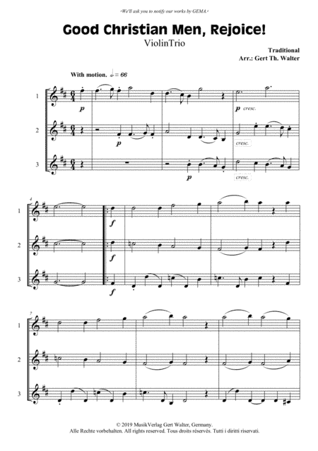 Good Christian Men, Rejoice! (arr. Gert Th. Walter)
