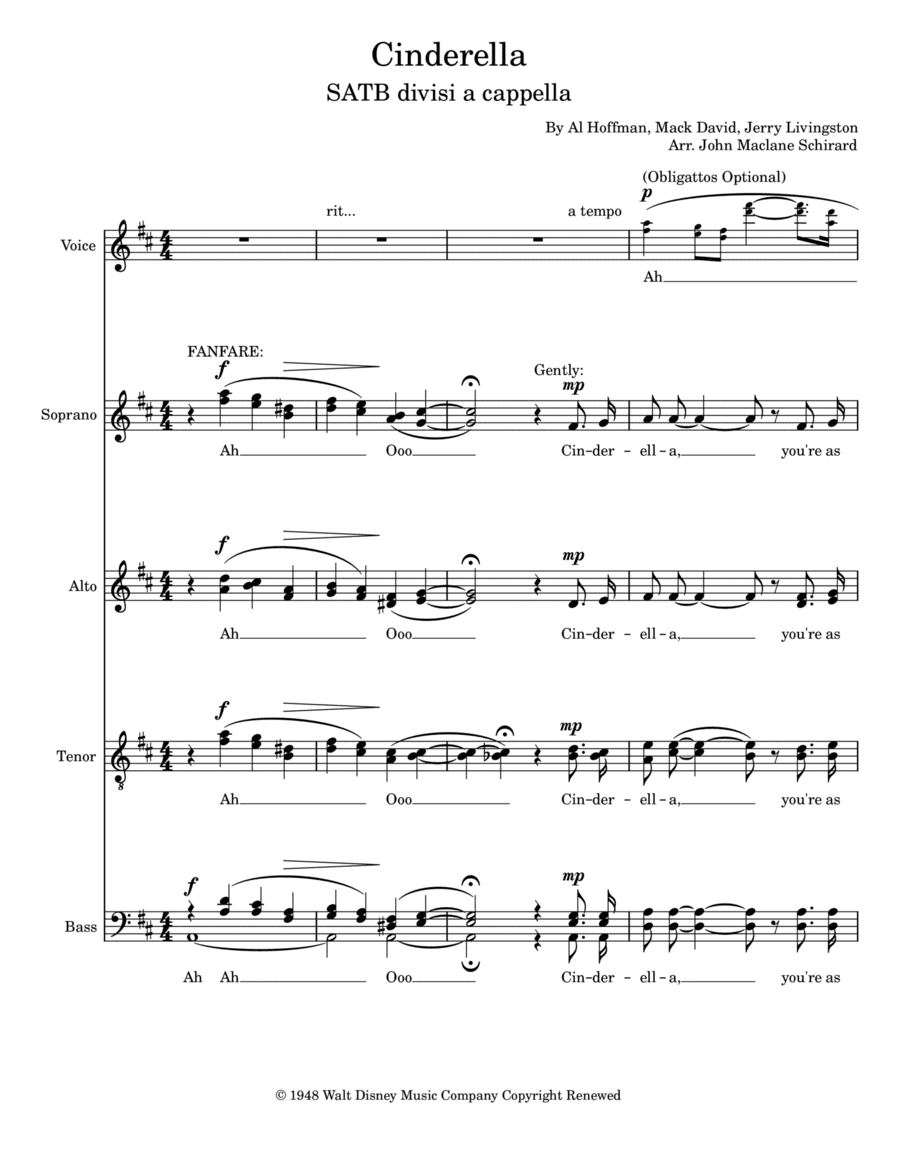 Cinderella (arr. John Maclane Schirard)