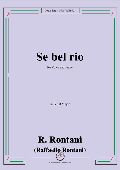 R. Rontani-Se bel rio,in G flat Major (arr. OSM Press)