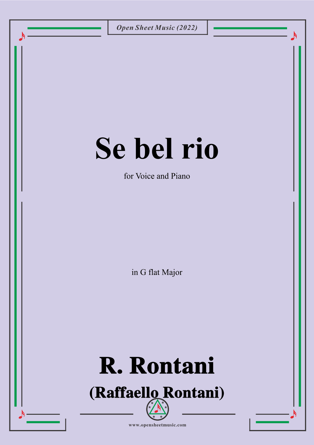 R. Rontani-Se bel rio,in G flat Major (arr. OSM Press)