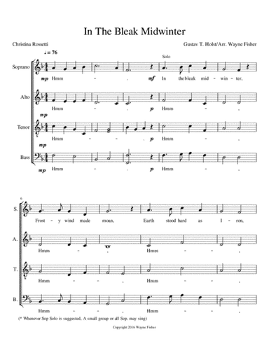 In The Bleak MidWinter (arr. Wayne Fisher)
