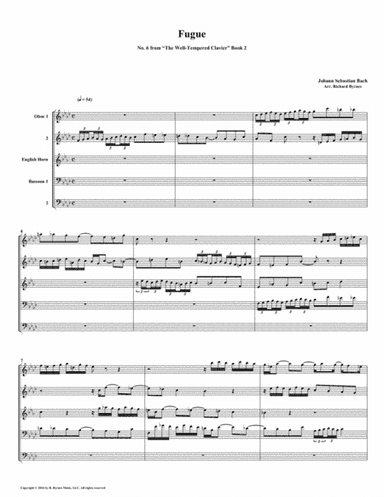 Fugue 06 from Well-Tempered Clavier, Book 2 (Double Reed Quintet) (arr. Richard Byrnes)