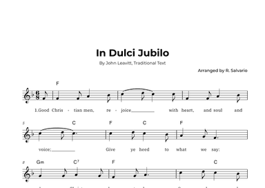 In Dulci Jubilo (Key of F Major) (arr. R. Salvario)