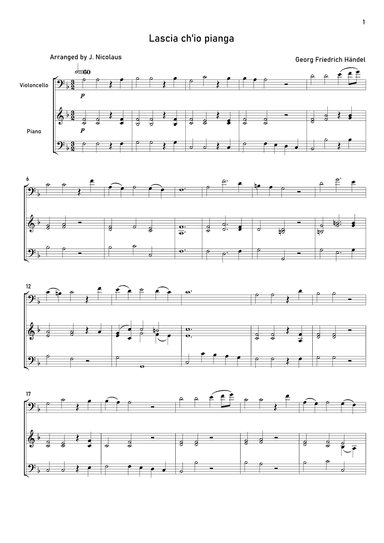 Lascia ch'io pianga (arr. John Nicolaus)