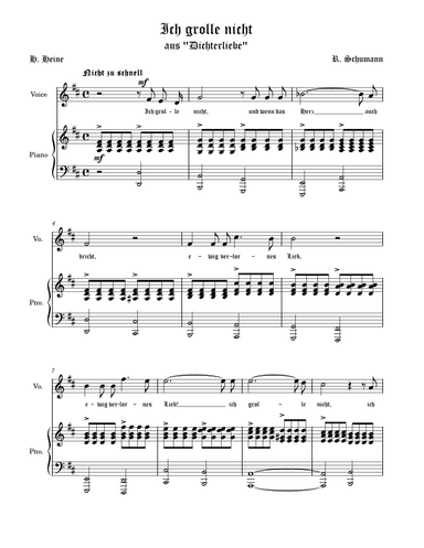 Ich grolle nicht D major (D-dur) (arr. Vladyslav Panfilenko)