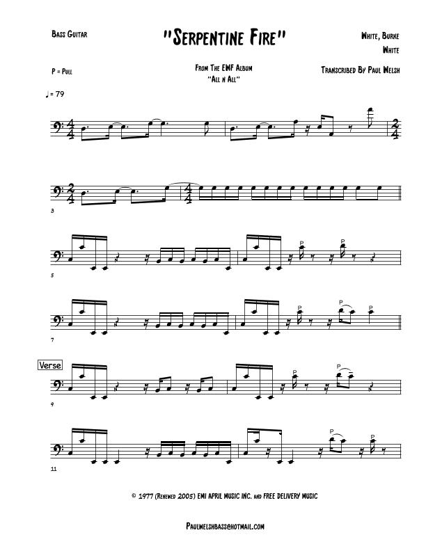Serpentine Fire (arr. P Welsh)