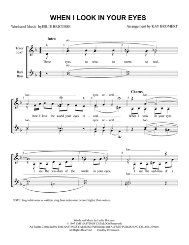 When I Look In Your Eyes (arr. Kay Bromert)