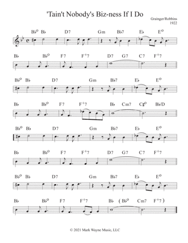'Tain't Nobody's Bus'ness If I Do (arr. Mark W. Huxhold)