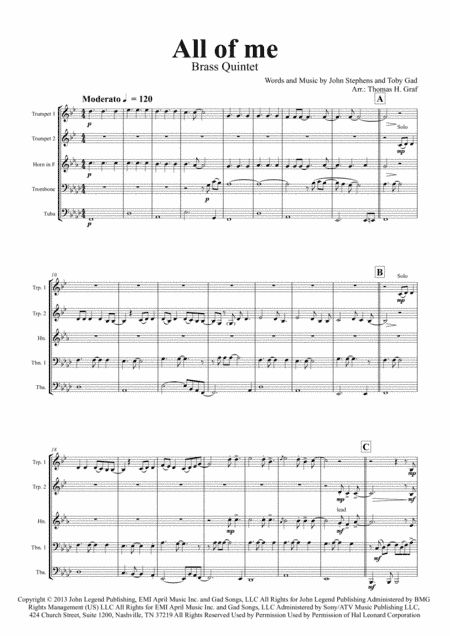 All Of Me (arr. Thomas H. Graf)
