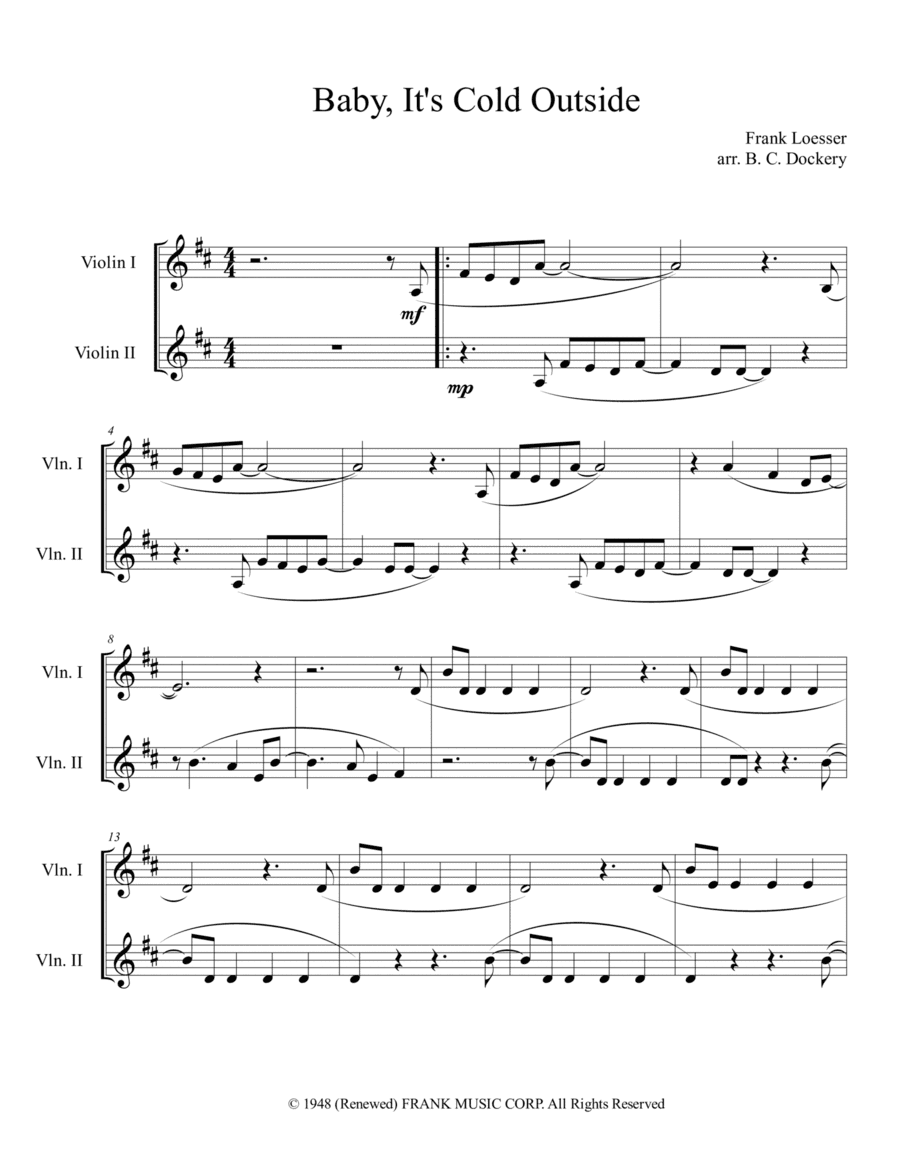 Baby, It's Cold Outside (arr. B. C. Dockery)