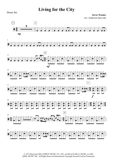 Living For The City (arr. Anderson Quevedo)