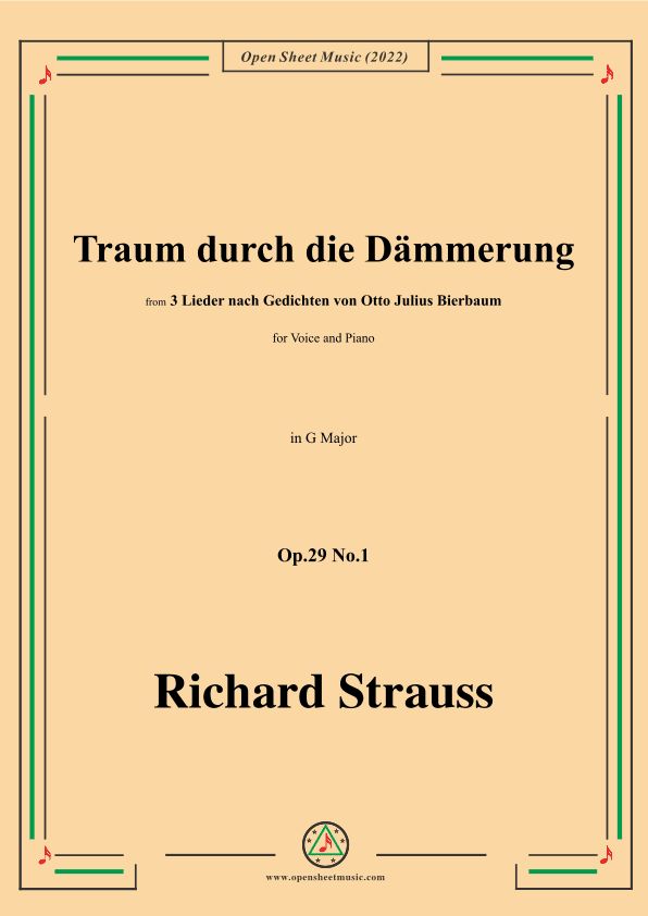 Richard Strauss-Traum durch die Dämmerung,in G Major (arr. OSM Press)